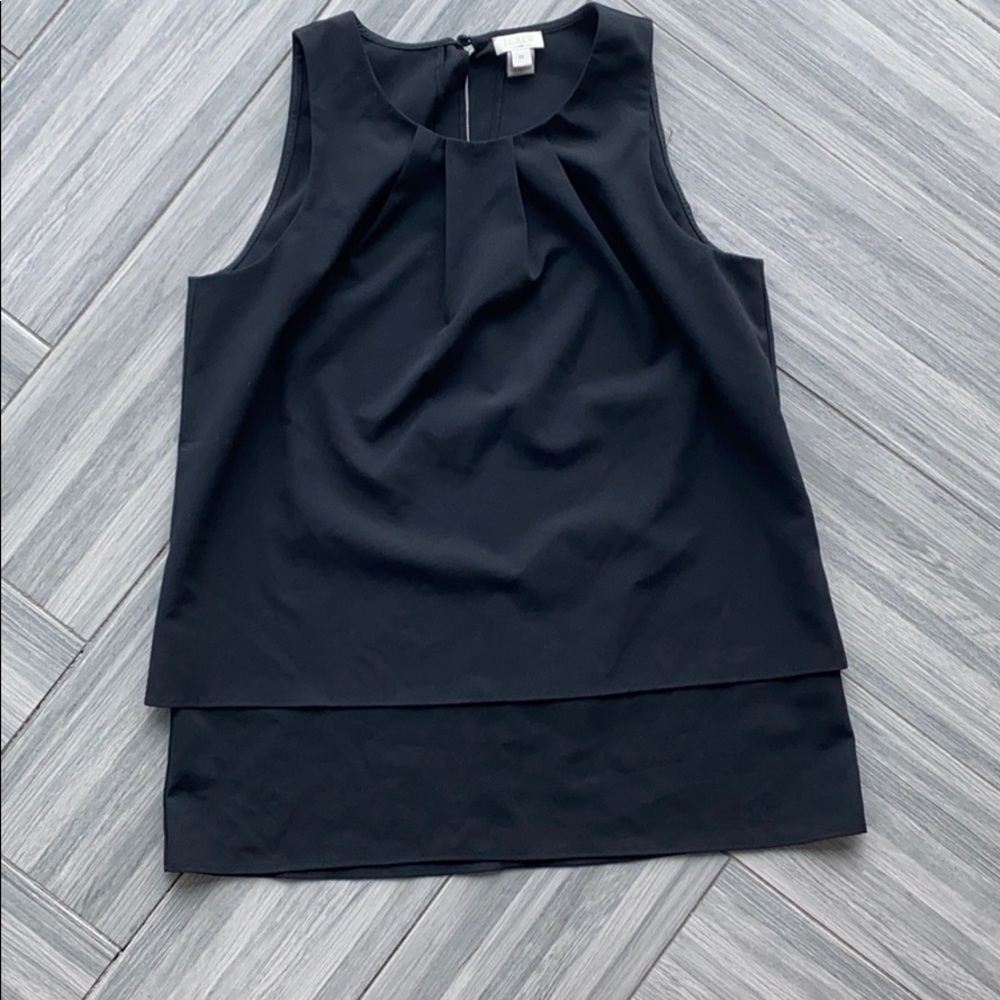 Beautiful tiered black sleeveless blouse